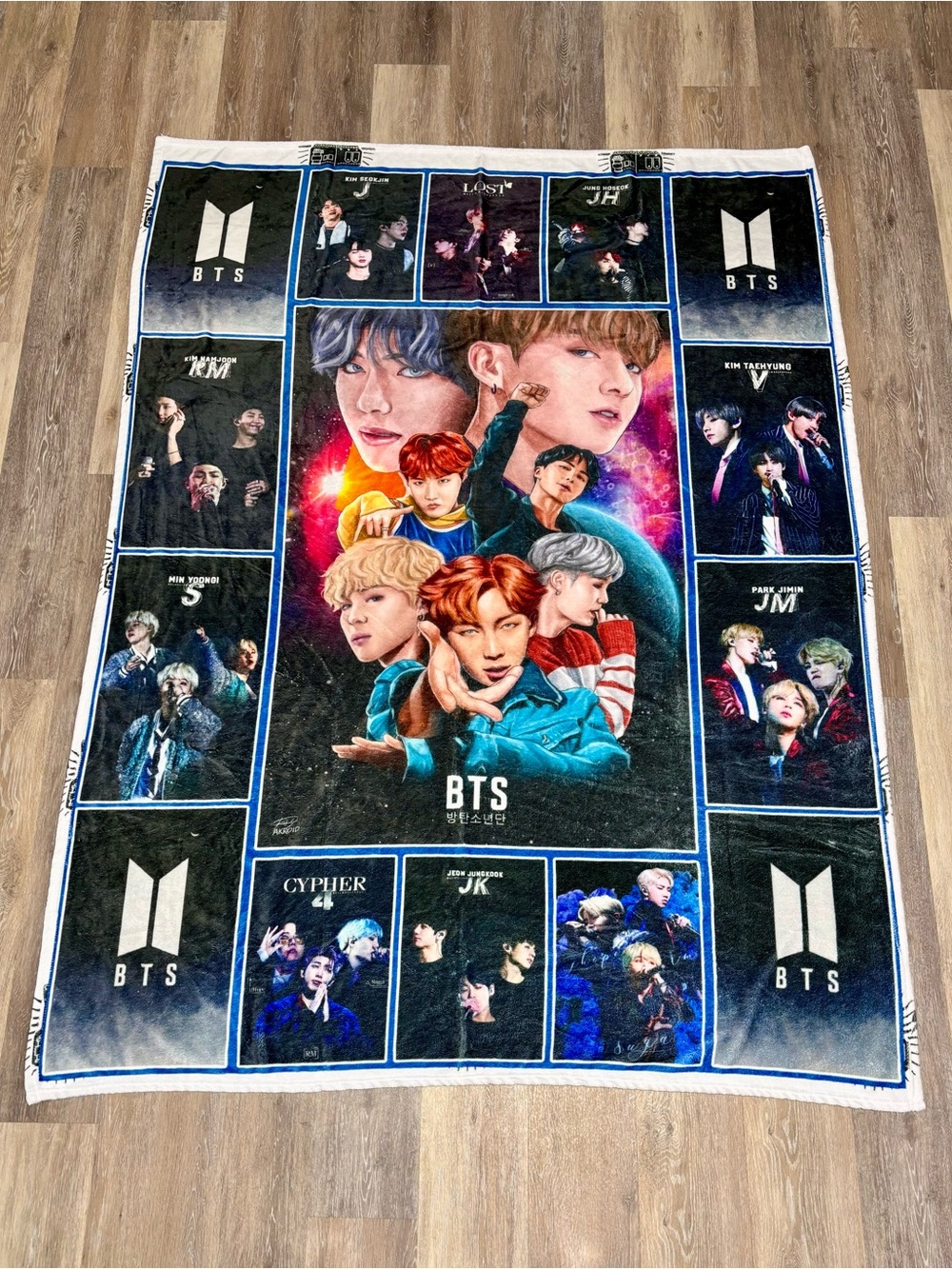 BTS Graphic Eras Large Fleece Blanket NWOT Bangtan Sonyeondan 7